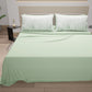 Draps en Coton, Parure de Lit avec Taies d'Oreiller en Impression Numérique Feuille Sauge