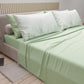 Draps en Coton, Parure de Lit avec Taies d'Oreiller en Impression Numérique Feuille Sauge
