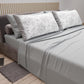 Lenzuola in Cotone, Completo Letto con Federe in Stampa Digitale Botanic Grigio