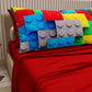 Cotton Sheets, Bed Set with Brick Digital Print Pillowcases