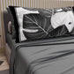 Draps en Coton, Parure de Lit avec Taies d'Oreiller en Impression Numérique Tropical Noir-Argent