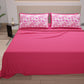 Draps en Coton, Parure de Lit avec Taies d'Oreiller en Impression Numérique Paisley Fuchsia
