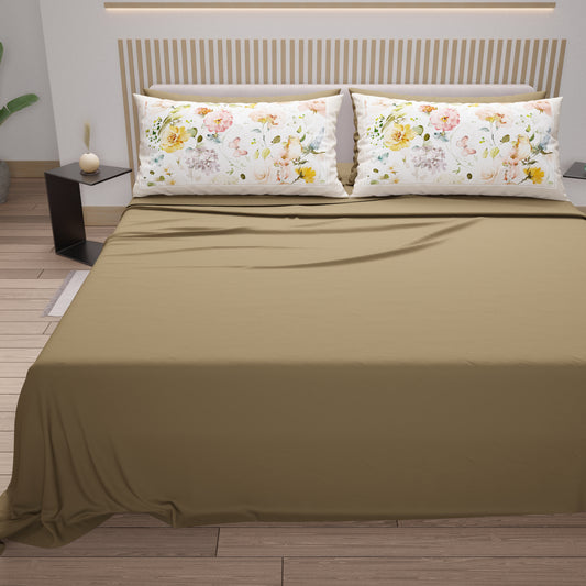 Lenzuola in Cotone, Completo Letto con Federe in Stampa Digitale Floreale 06