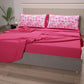 Draps en Coton, Parure de Lit avec Taies d'Oreiller en Impression Numérique Paisley Fuchsia
