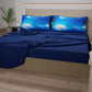Cotton Sheets, Bed Set with Starry Night Digital Print Pillowcases