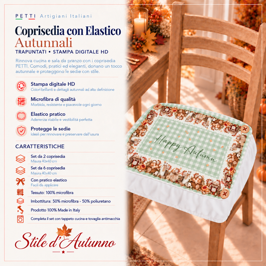 Cuscini per Sedie con Elastico Coprisedia in Stampa Digitale Country