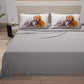 Draps Animaux en Coton, Parure de Lit avec Taies d'Oreiller en Impression Digitale Amis 01