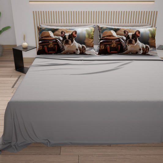 Draps Animaux en Coton, Parure de Lit avec Taies d'Oreiller en Impression Numérique Chien 16