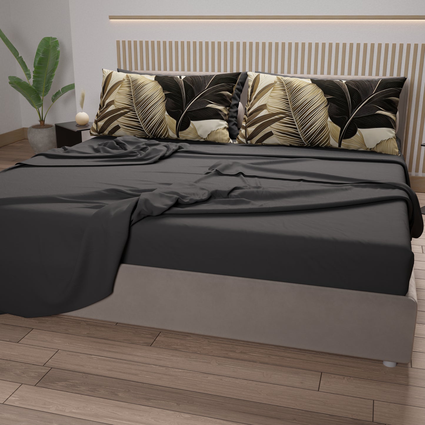 Draps en Coton, Parure de Lit avec Taies d'Oreiller en Impression Digitale Tropical 108