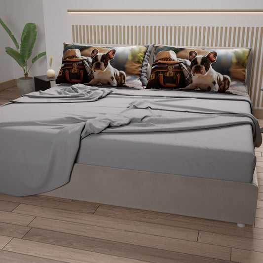 Draps Animaux en Coton, Parure de Lit avec Taies d'Oreiller en Impression Numérique Chien 16
