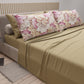 Draps en coton, parure de lit avec taies d'oreiller en impression digitale florale 104