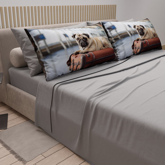 Draps Animaux en Coton, Parure de Lit avec Taies d'Oreiller en Impression Numérique Chien 15