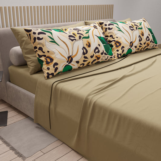 Draps en coton, parure de lit avec taies d'oreiller à impression numérique animalier