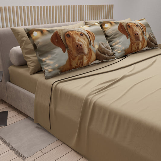 Draps Animaux en Coton, Parure de Lit avec Taies d'Oreiller en Impression Numérique Dog 25