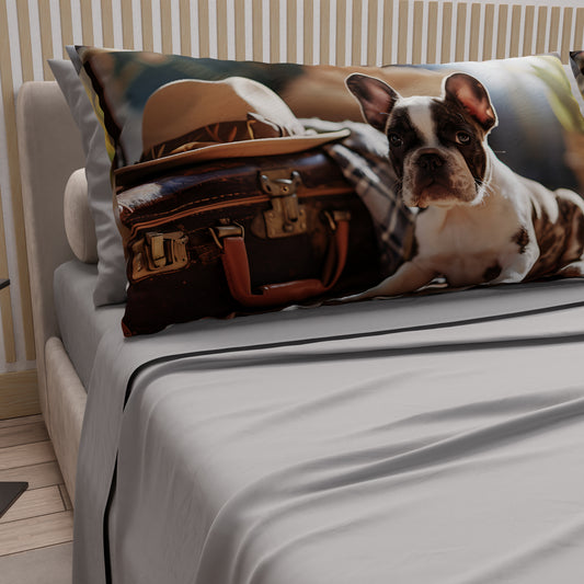 Draps Animaux en Coton, Parure de Lit avec Taies d'Oreiller en Impression Numérique Chien 16