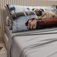 Draps Animaux en Coton, Parure de Lit avec Taies d'Oreiller en Impression Numérique Chien 15