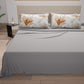 Draps en coton, parure de lit avec taies d'oreiller à impression numérique florale 117