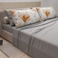 Draps en coton, parure de lit avec taies d'oreiller à impression numérique florale 117
