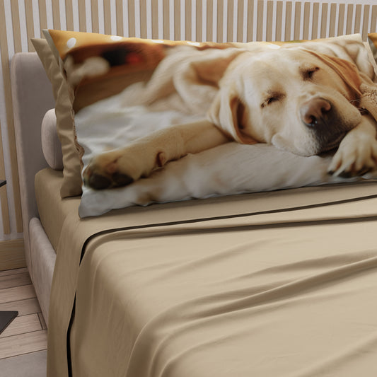 Lenzuola Animali in Cotone, Completo Letto con Federe in Stampa Digitale Dog 17