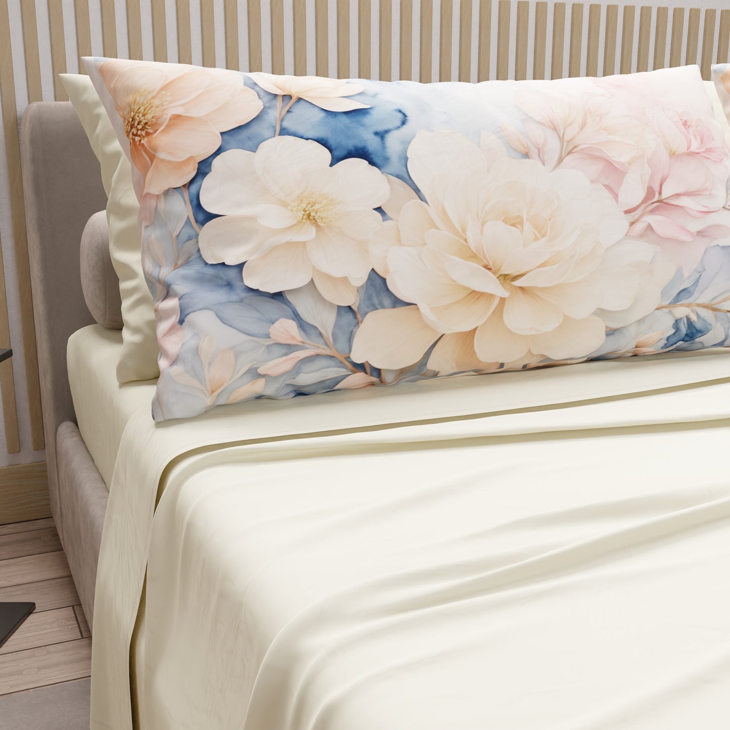 Draps en coton, parure de lit avec taies d'oreiller à impression numérique florale 113