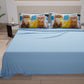 Draps Animaux en Coton, Parure de Lit avec Taies d'Oreiller en Impression Numérique Chats 02