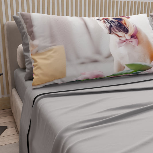 Draps Animaux en Coton, Parure de Lit avec Taies d'Oreiller en Impression Digitale Chiens 06