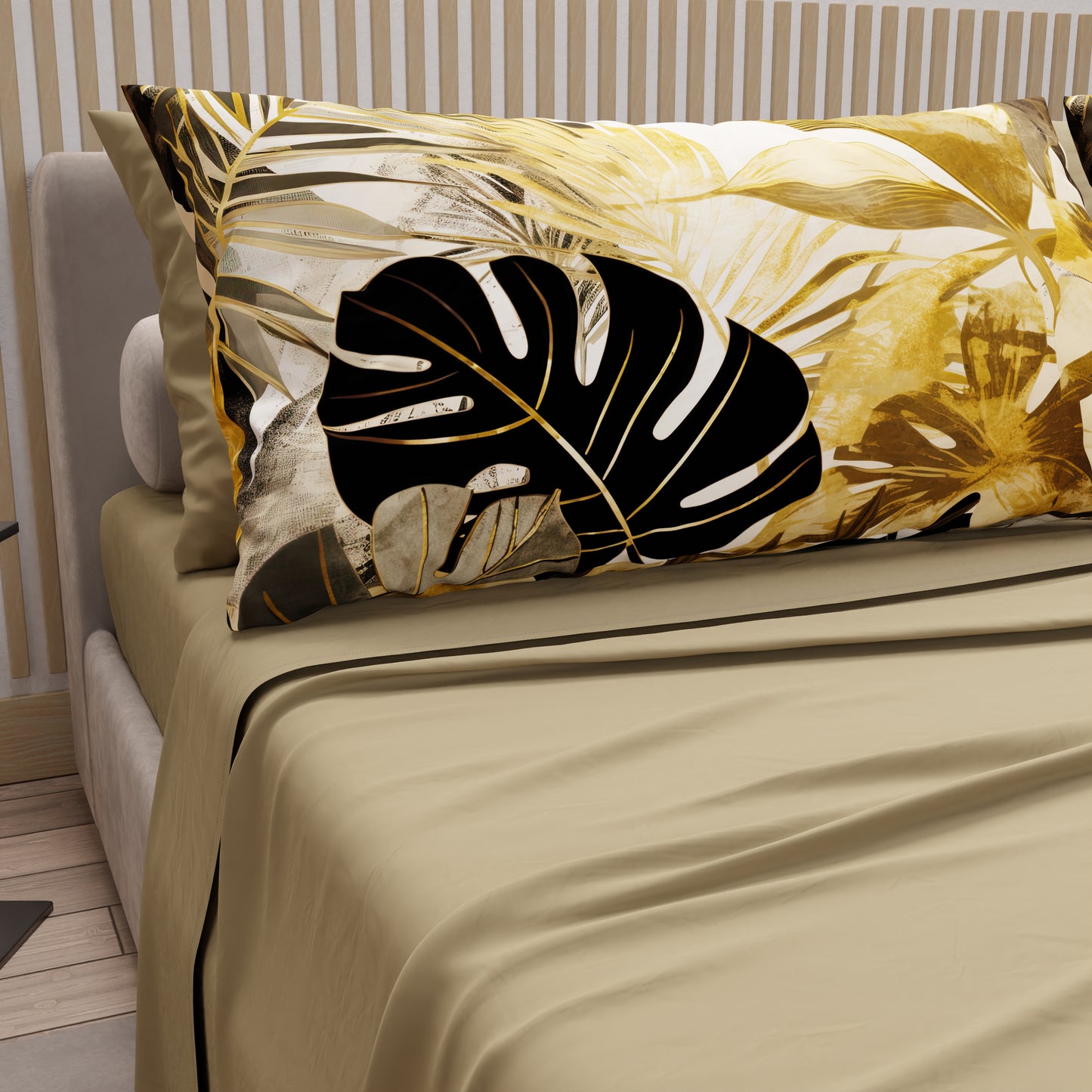 Draps en coton, parure de lit avec taies d'oreiller à impression numérique tropicale 102