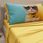 Draps Animaux en Coton, Parure de Lit avec Taies d'Oreiller en Impression Numérique Chats 06