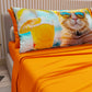 Draps Animaux en Coton, Parure de Lit avec Taies d'Oreiller en Impression Digitale Chats 04