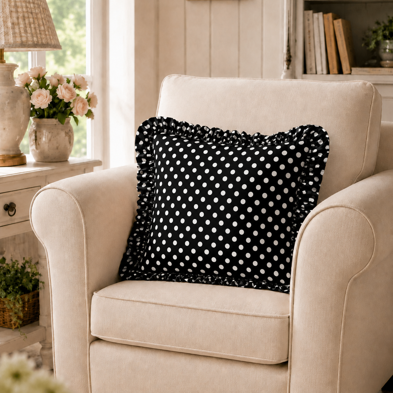 Cuscino Arredo con Rouches Pois 24