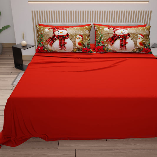 Lenzuola Natalizie in Cotone, Completo Letto con Federe in Stampa Digitale 25 Xmas 10