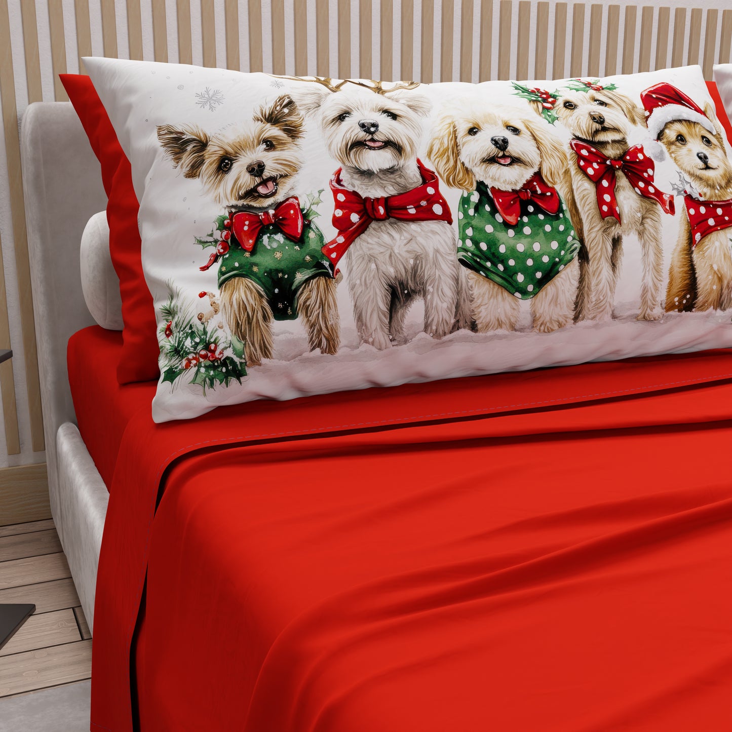 Lenzuola Natalizie in Cotone, Completo Letto con Federe in Stampa Digitale 25 Xmas 9