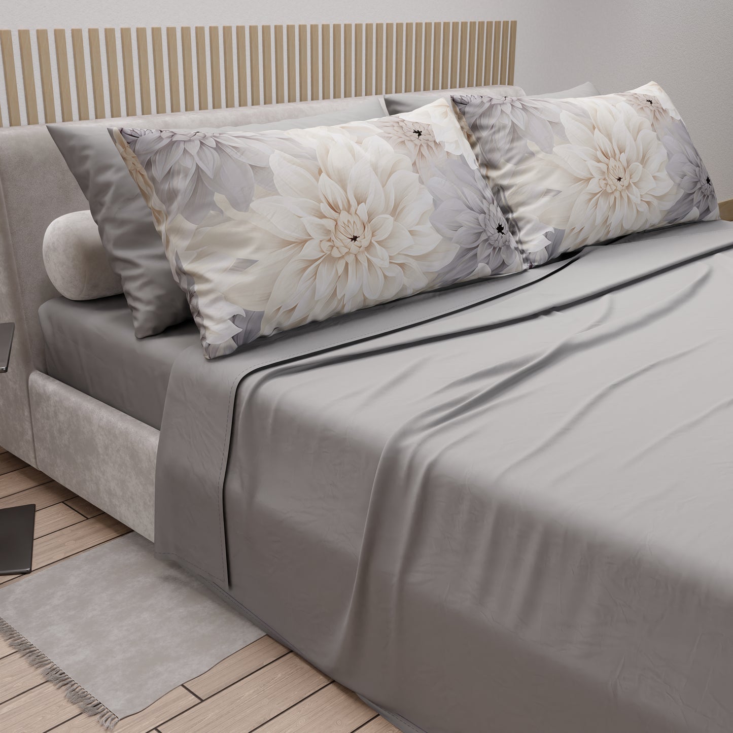 Lenzuola in Cotone, Completo Letto con Federe in Stampa Digitale Floreale F25