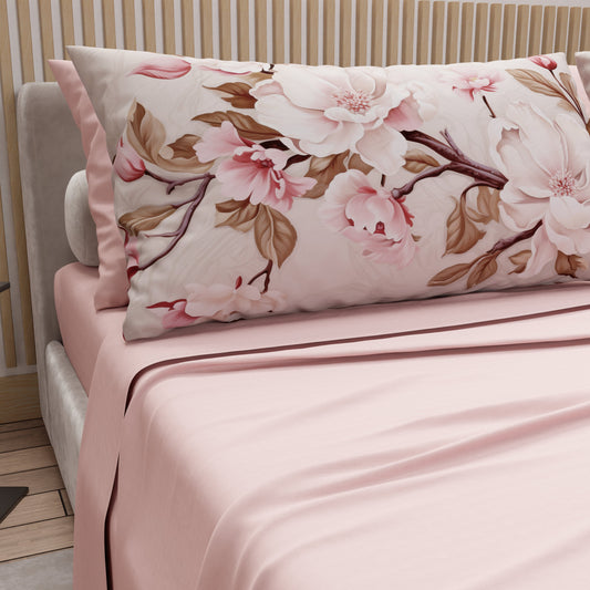 Trapuntino Tinta Unita  Cipria Chiaro-Cipria Scuro+ Lenzuola abbinato e Federa Digitale