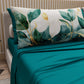 Lenzuola in Cotone, Completo Letto con Federe in Stampa Digitale Essence Flowers Ottanio