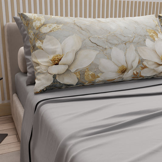 Draps en Coton, Parure de Lit avec Taies d'Oreiller en Impression Digitale Florale F32