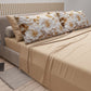 Draps en Coton, Parure de Lit avec Taies d'Oreiller en Impression Digitale Florale F33