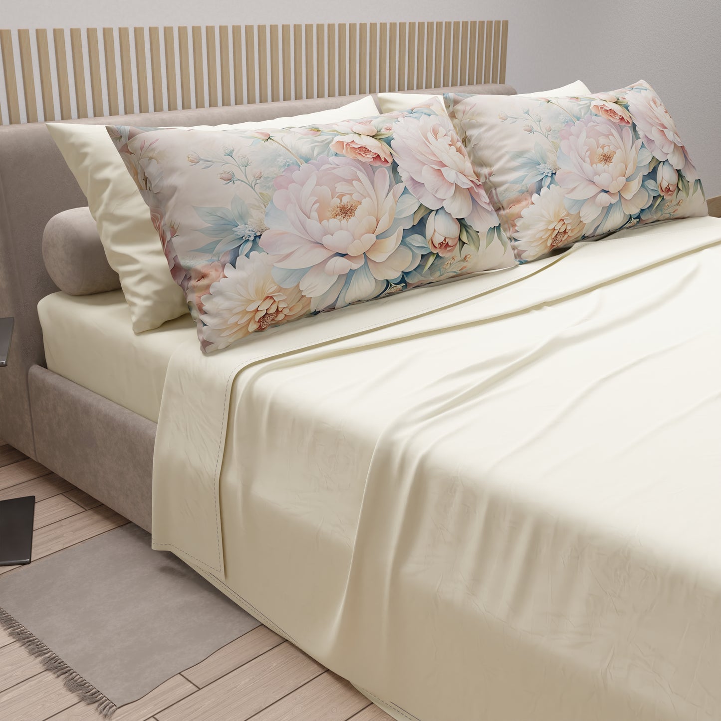 Lenzuola in Cotone, Completo Letto con Federe in Stampa Digitale Floreale F35