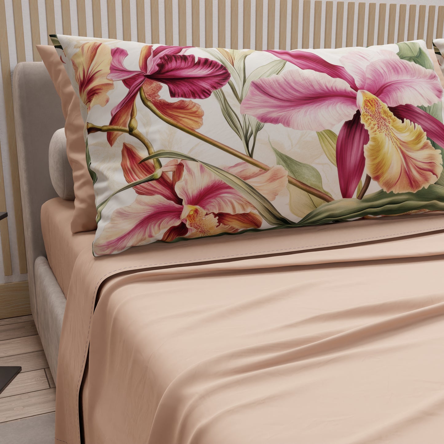 Lenzuola in Cotone, Completo Letto con Federe in Stampa Digitale Floreale F36