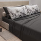 Draps en Coton, Parure de Lit avec Taies d'Oreiller en Impression Digitale Florale F38