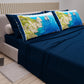 Draps en Coton, Parure de Lit avec Taies d'Oreiller en Impression Digitale, Capri
