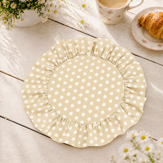 Tovagliette Americane Rotonde con Rouches Pois 03
