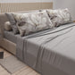 Draps en Coton, Parure de Lit avec Taies d'Oreiller en Impression Digitale Florale F42