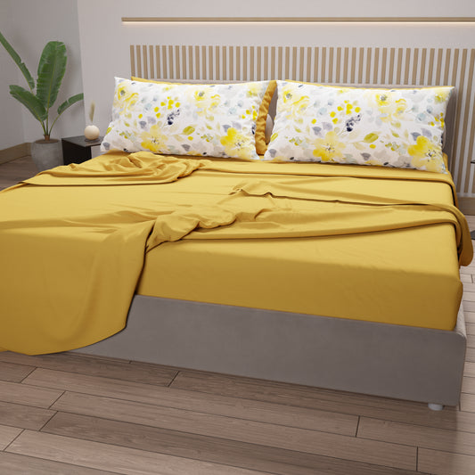Lenzuola in Cotone, Completo Letto con Federe in Stampa Digitale Macao