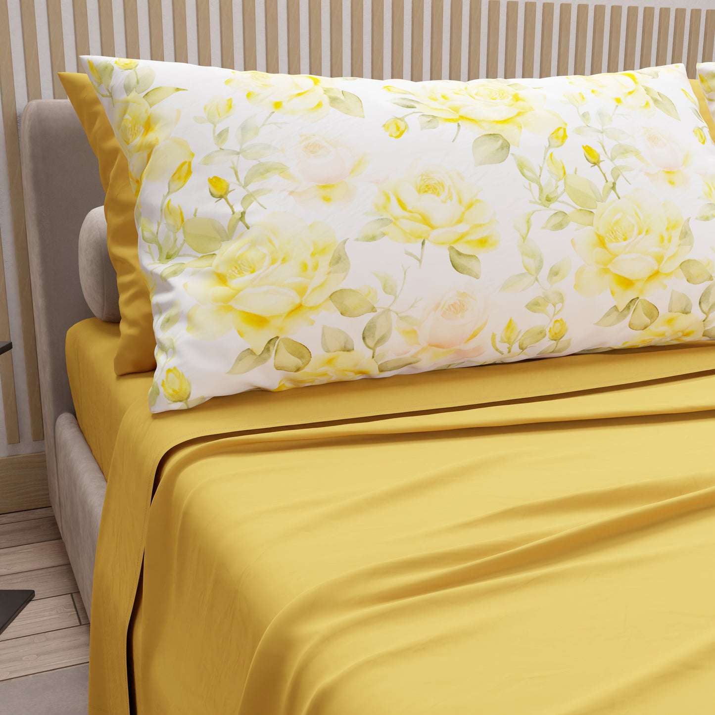 Lenzuola in Cotone, Completo Letto con Federe in Stampa Digitale Valencia