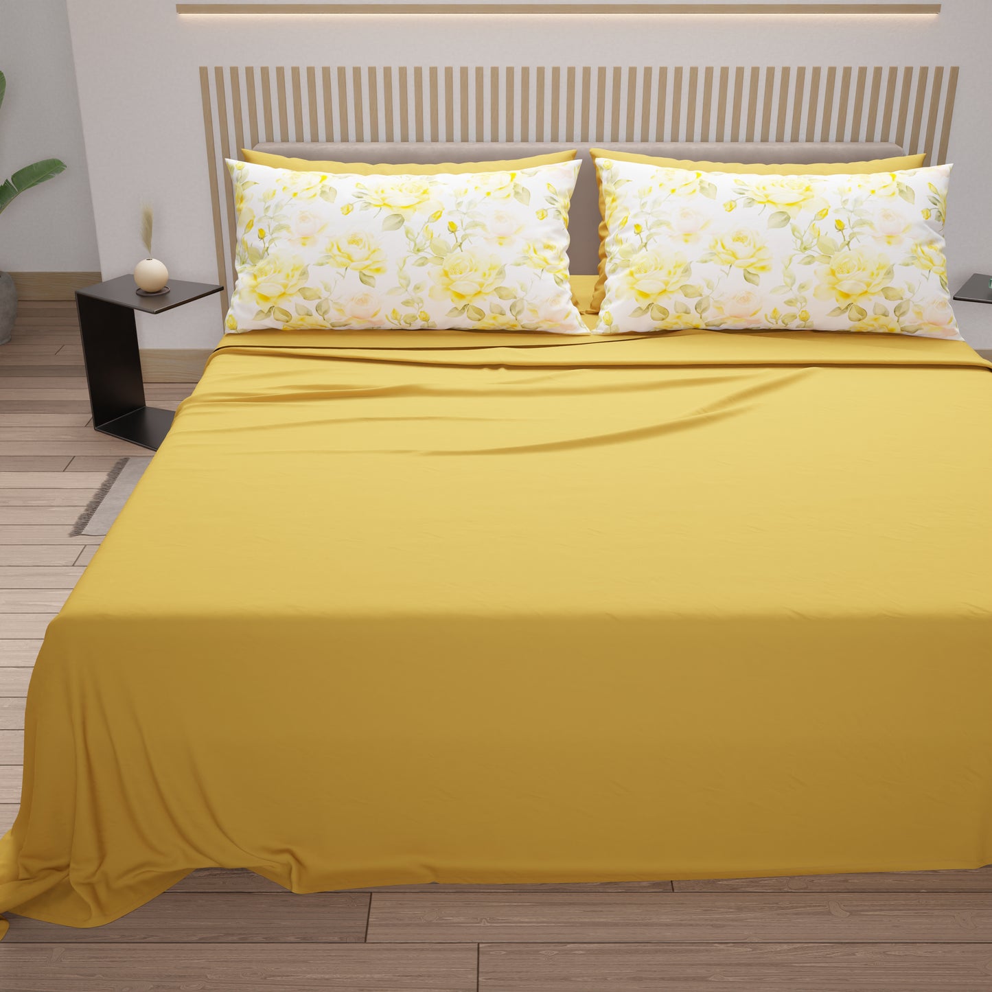 Lenzuola in Cotone, Completo Letto con Federe in Stampa Digitale Valencia