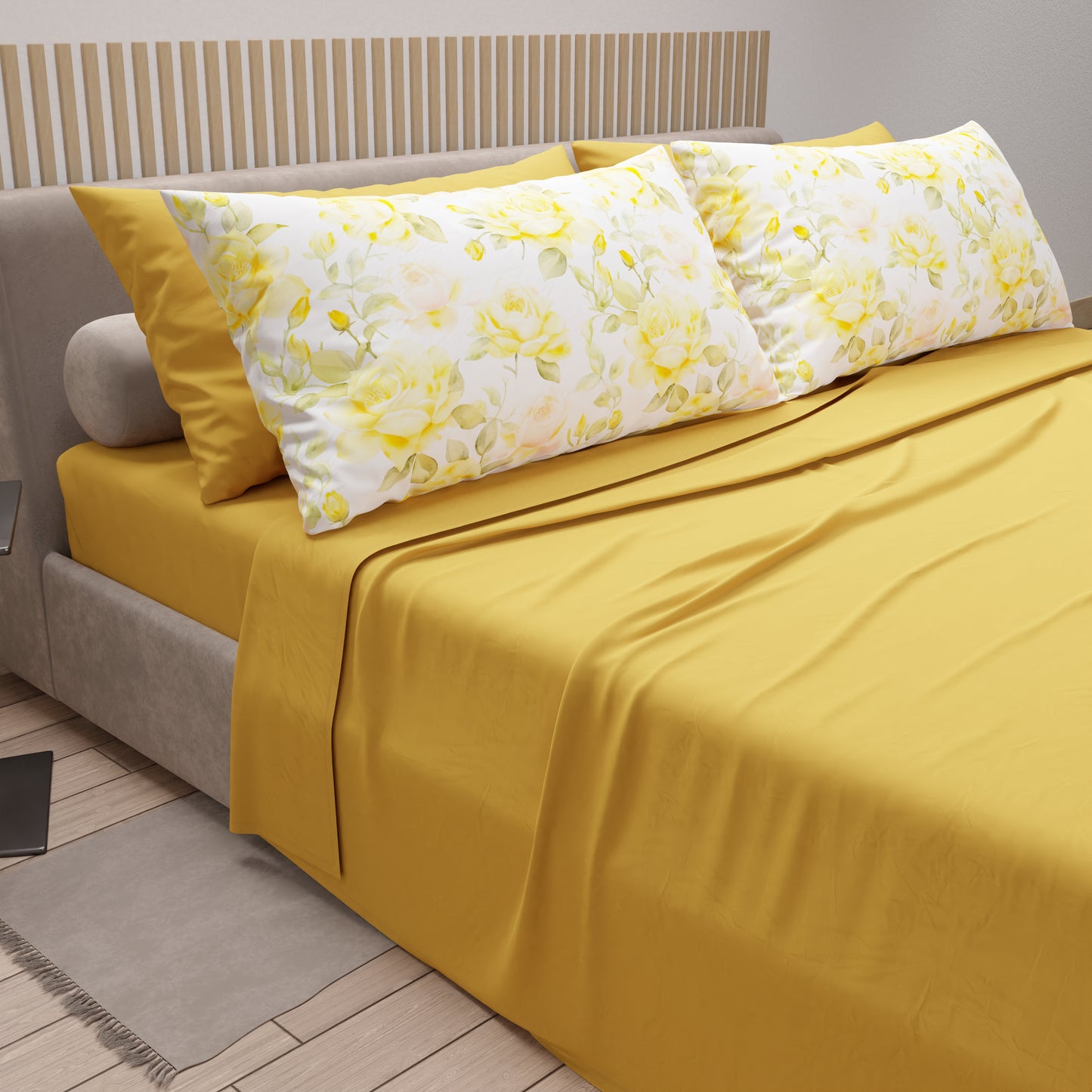 Lenzuola in Cotone, Completo Letto con Federe in Stampa Digitale Valencia