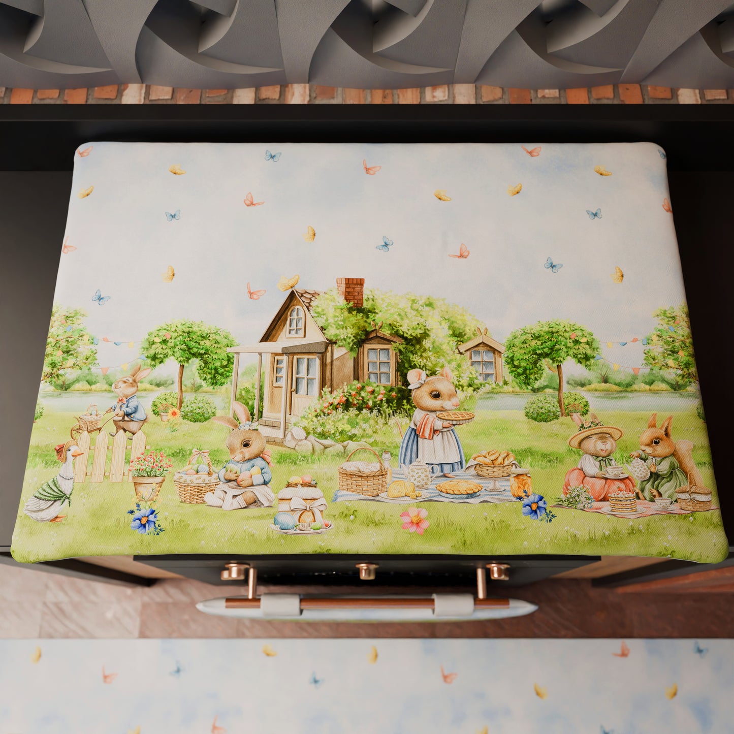 Housse de plaque de cuisson Pâques pour cuisine en impression numérique Pic Nic