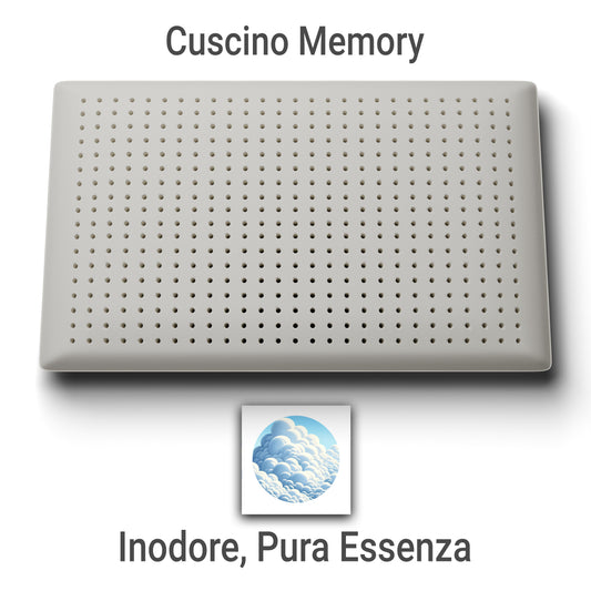 Cuscino Memory Aromaterapia, Cuscino per la Cervicale, Cuscino Inodore Bianco