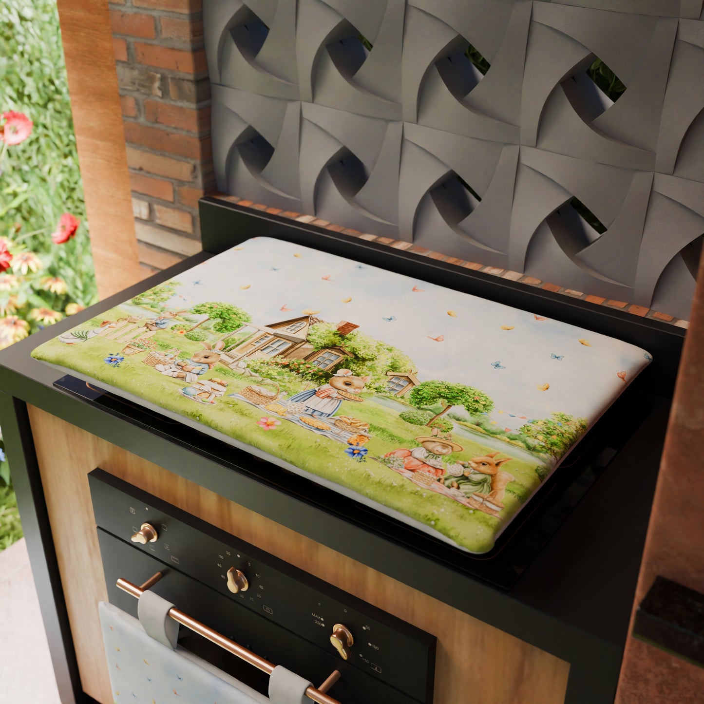 Housse de plaque de cuisson Pâques pour cuisine en impression numérique Pic Nic